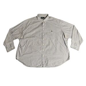Polo Ralph Lauren Classic Fit Mens Plaid Long Sleeve Button Down Shirt Sz 4XB